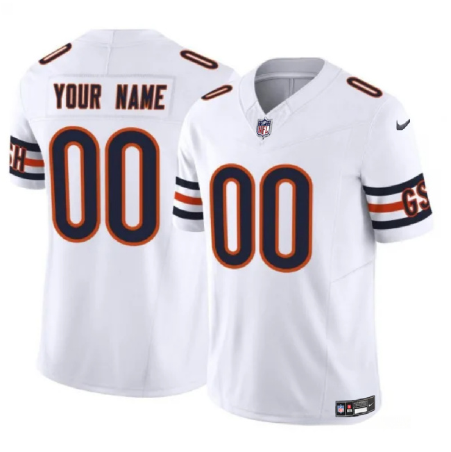 Youth Chicago Bears Active Player Custom White 2023 F.U.S.E. Vapor Untouchable Limited Football Stitched Jersey